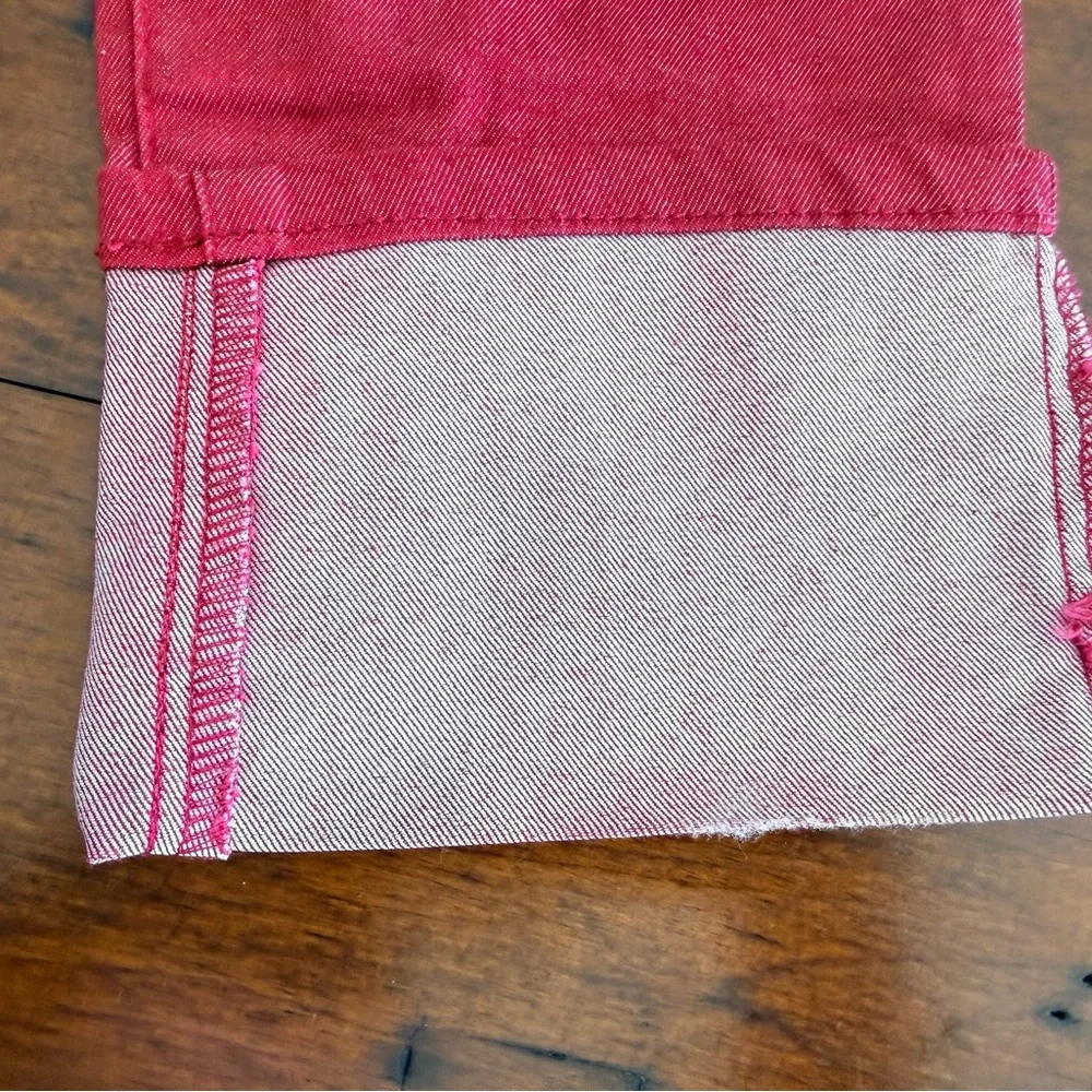 Prana size 8/29 red washed jeans with cuffs barely worn - Picture 5 of 9